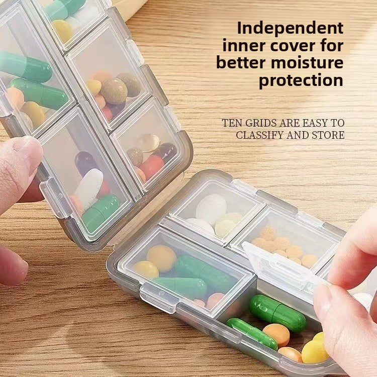 Portable Double Layer Pill Organizer Box