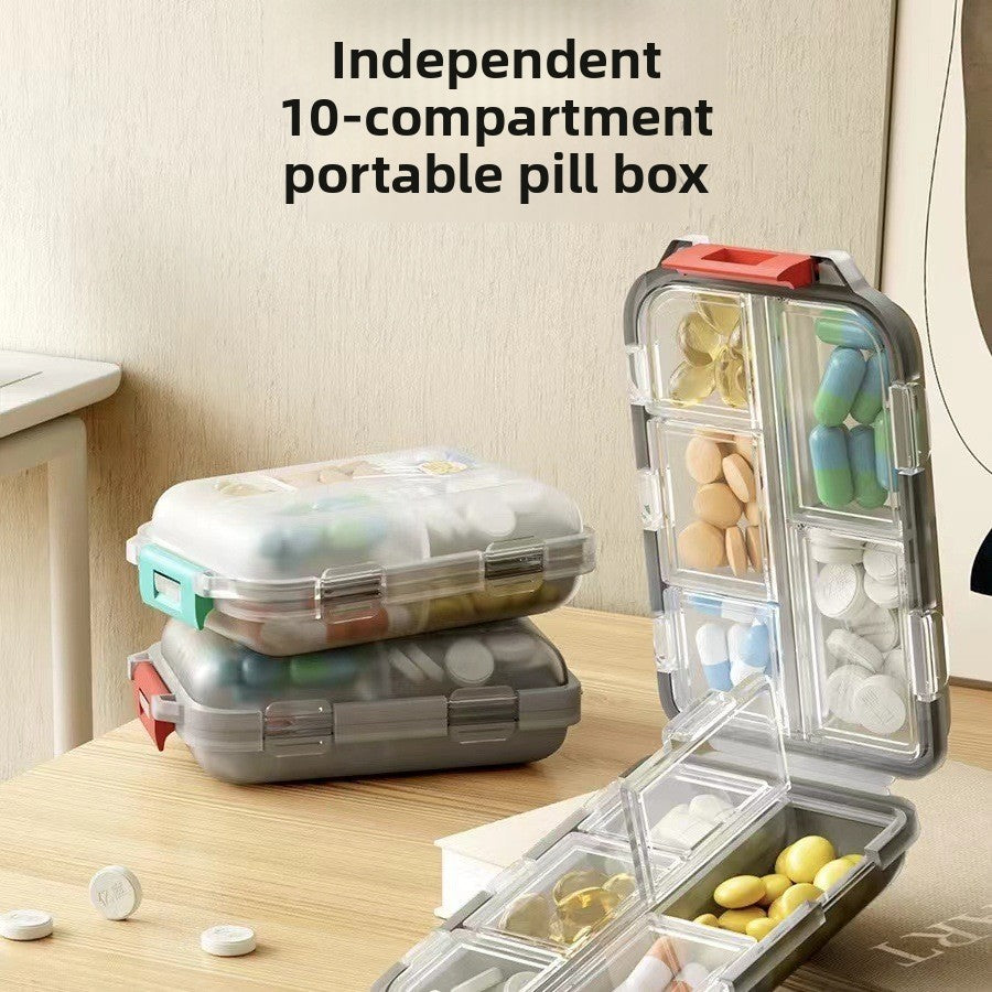 Portable Double Layer Pill Organizer Box