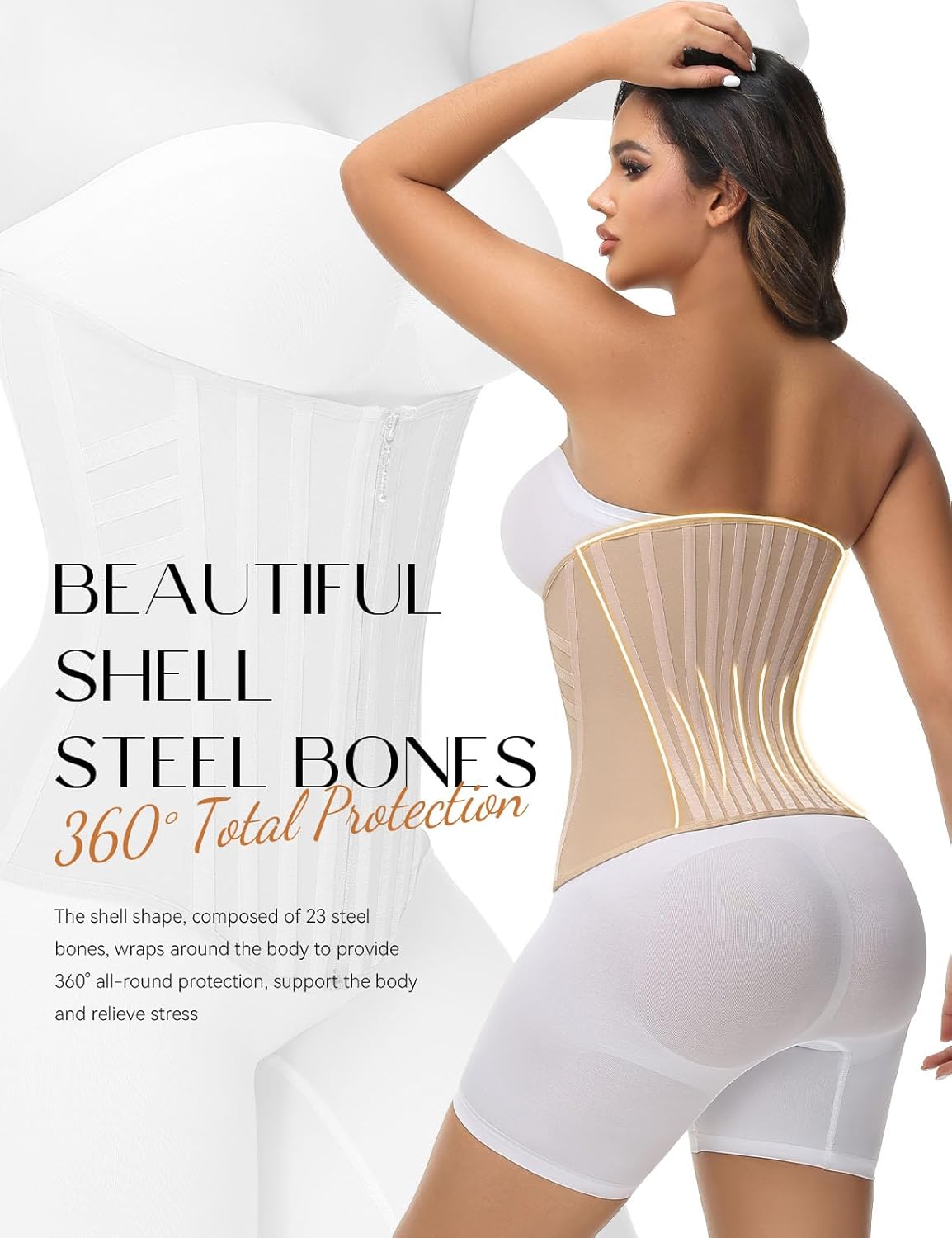 SHAPSHE Waist Trainer for Women Tummy Control Corset Sport Workout Body Shaper Postpartum Belly Band Gym