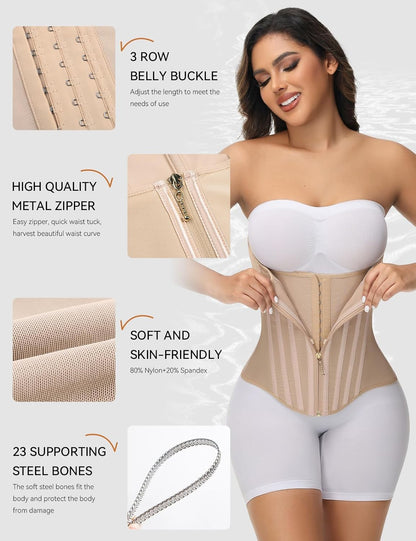 SHAPSHE Waist Trainer for Women Tummy Control Corset Sport Workout Body Shaper Postpartum Belly Band Gym