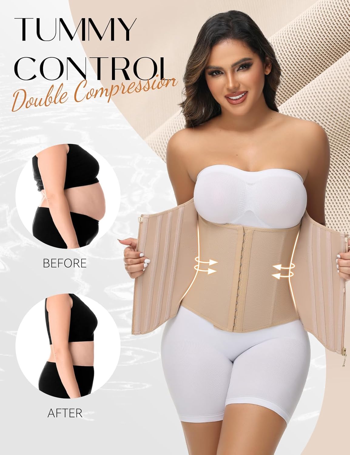 SHAPSHE Waist Trainer for Women Tummy Control Corset Sport Workout Body Shaper Postpartum Belly Band Gym