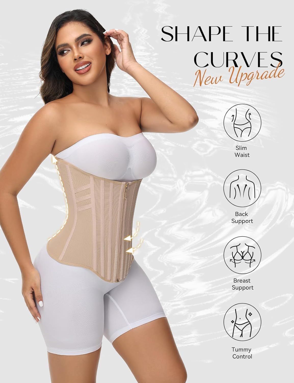 SHAPSHE Waist Trainer for Women Tummy Control Corset Sport Workout Body Shaper Postpartum Belly Band Gym